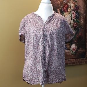Women's Short Sleeve Button Down Shirt XL